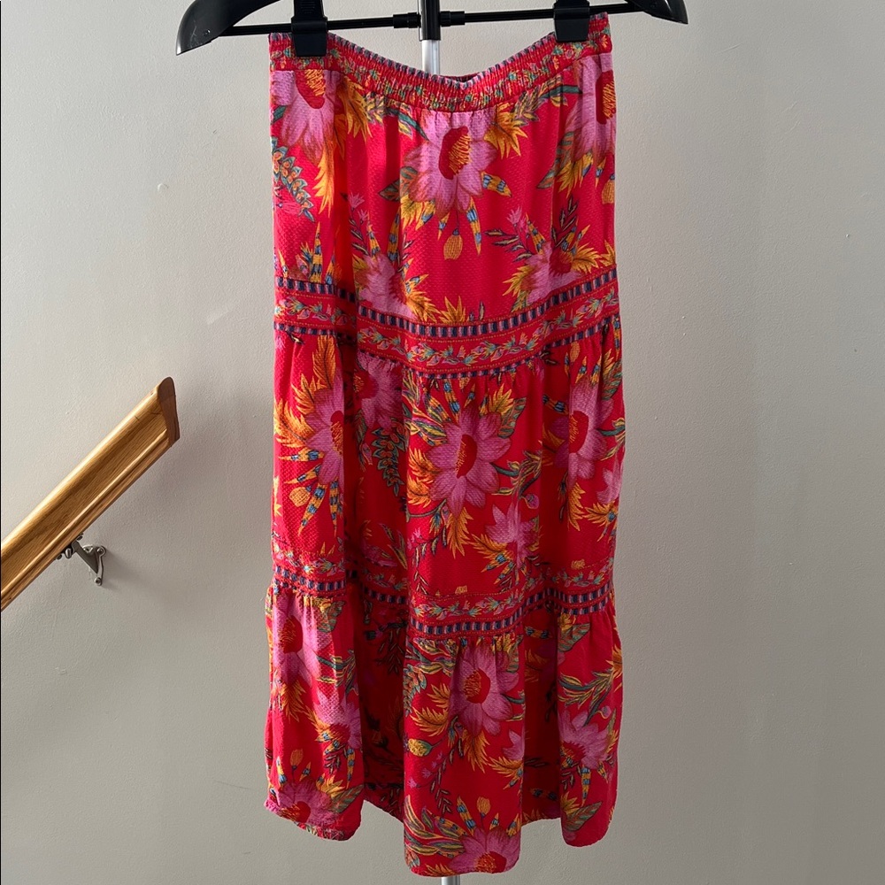 RACHEL Rachel Roy Red Floral A-Line Skirt - Size Small - Picture 1 of 6